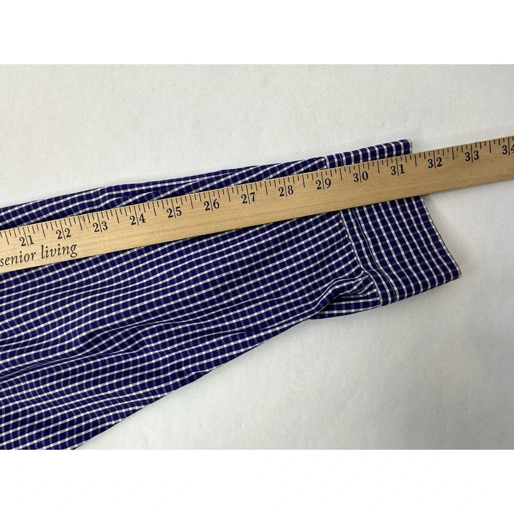 VINTAGE Ralph Lauren Button Up Shirt 16.5 34/35 Yarmouth‎ Purple Check